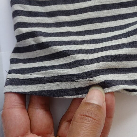 VonZipper Mens Gray Blue/Black Stripe Tank Top Size M Pocket Summer Cotton Blend - Picture 12 of 15